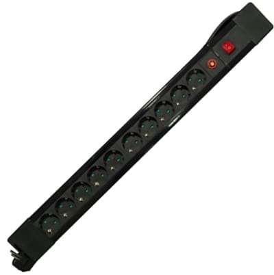 Chacon Stekkerdoos met schakelaar 10-voudig - 16A - 3x1,5mm2 - 1.5m - Zwart