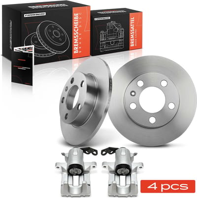 Frankberg 2x remklauw + 2x remschijf achter voor VW Golf 4 Audi