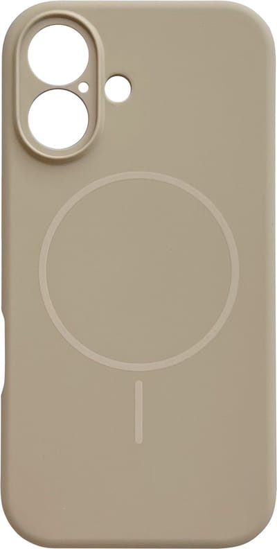 Casemania Hoesje Geschikt voor Apple iPhone 16 - Zand Beige - Zachte Liquid Siliconen Back Cover Case - Geschikt voor MagSafe - Zeer Sterke Magneet - Telefoon hoes met Camera Bescherming
