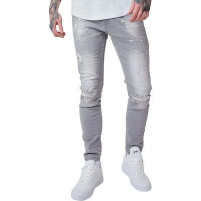 Versleten en bekraste effect slanke jeans Project X Paris