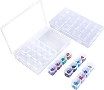 *** 1 Opbergdozen Diamond Painting - 28 vakjes - Geordend - Professioneel - op Kleur - van Heble®***