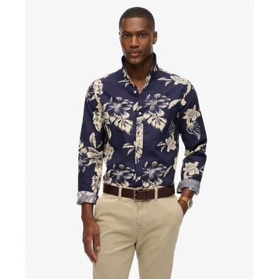 Superdry Beach Overhemd met Lange Mouwen Blauw Grootte: M