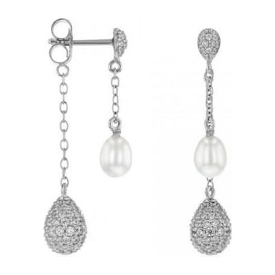 Luna-Pearls - 315.0399 - Oorbellen - Zoetwater gekweekte parel 5-5.5mm - 925/zilver