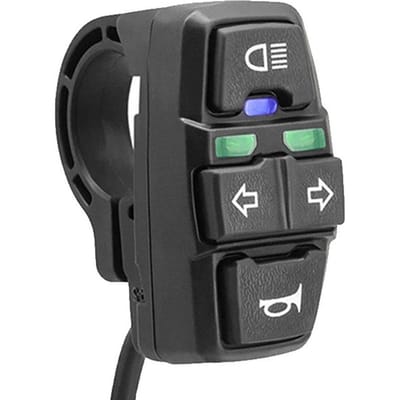 3 in 1 Elektrische Fiets Scooter Schakelaar Koplamp Richtingaanwijzer Hoorn Schakelaar 36 V/48 V AAN/UIT schakelaar zwart