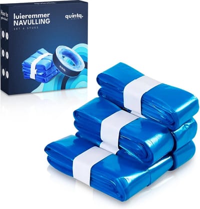 Quintq® Luieremmer Navulling - 6 stuks - 4,5 meter lang - Sterk - Multiverpakking - Luieremmernavullingen - Luierzakjes Wegwerp - Blauw