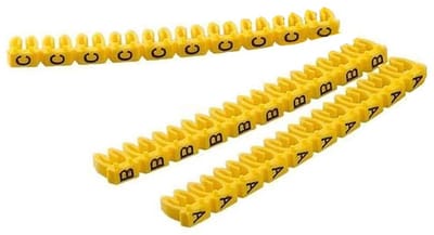 Lettertubes A-Z voor kabelmarkering - Gele nummerlabels voor draadidentificatie (260 stuks, 2.5 mm²)