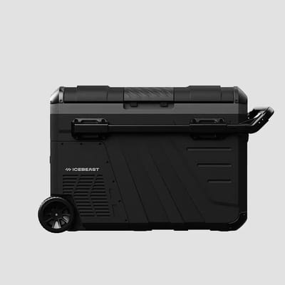 Icebeast Lightning 35L Single Zone Elektrische Compressor Koelbox Op Wielen - 35 liter - 12V en 230V - voor auto en camping - Zwart