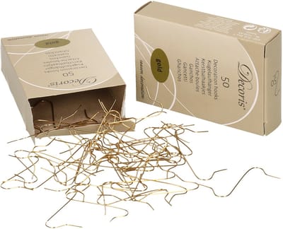Decoris Ophanghaakjes - 600x - goud - voor kerstballen - 3,5 cm