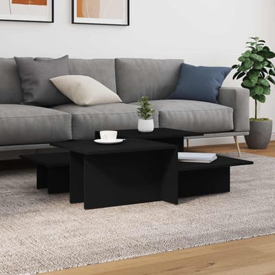 vidaXL - Salontafels - 2 - st - bewerkt - hout - zwart