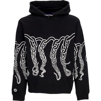 Lichtgewicht sweatshirt met capuchon voor heren, kettinghoodie, zwart