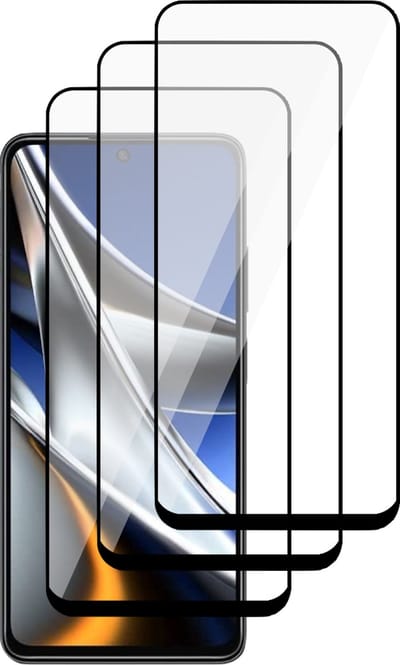 Screenprotector geschikt voor Xiaomi Poco X4 Pro - Gehard Glas Beschermglas Tempered Glass Volledig Dekkende Screen Protector - 3 Stuks