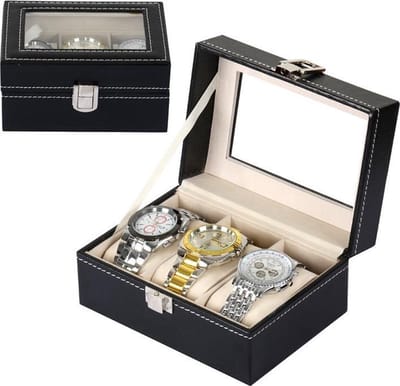 CHPN - Horlogebox - Horlogedoos - Horloge'sopbergen - Geschikt voor 3-Horloges - Universeel - Horloges bewaren