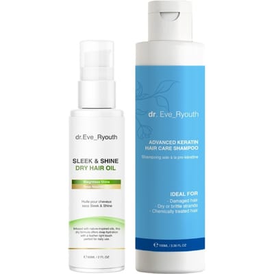Dr. Eve_Ryouth Geavanceerde Keratine Shampoo + Sleek & Shine Haarolie 160