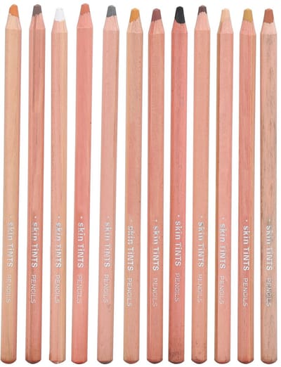 Dailygoods- Pastelpotlood Professioneel - Huidskleur Pastelpotloden - Kleurpotloden voor Volwassenen - Cadeau voor Kunstenaars - Eenvoudig te Slijpen - Ruim Kleurenpalet - Tekenpotloden