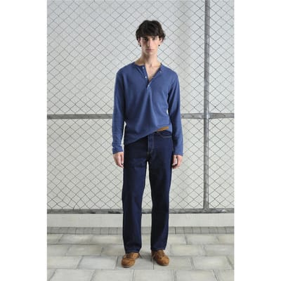 Comfort Fit Lange Mouwen Knopkraag T-shirt