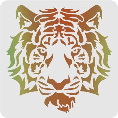 Tijger sjablonen sjabloon 30 x 30 cm plastic tijgerkop tekening schilderij stencils vierkant herbruikbare dierenhoofd stencils voor het schilderen op hout, vloer, muur en stof