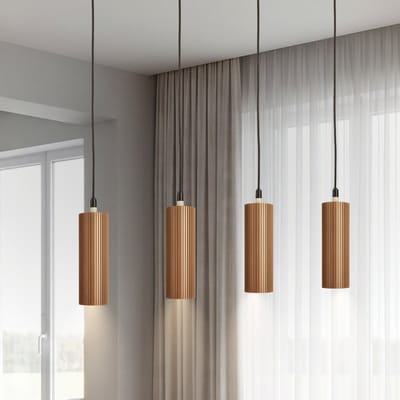BRILONER Ida - Hanglamp eetkamer - in hoogte verstelbaar - GU10 fitting - koffie-grijs - woonkamer | slaapkamer | eetkamer lamp