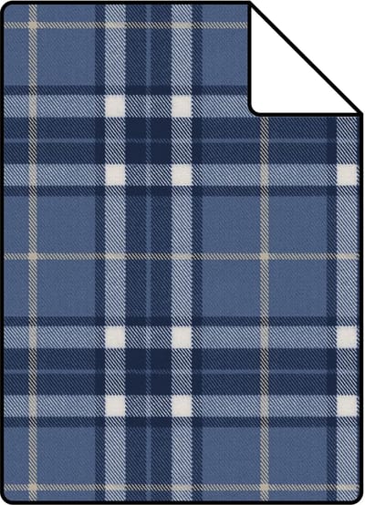 Proefstaal ESTAhome behang ruiten donkerblauw - 26.5 x 21 cm - 132030-S
