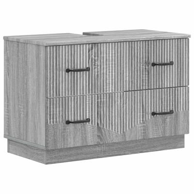 vidaXL - Wastafel - kabinet - voor - de - badkamer - HOORN - Grijs - Sonoma