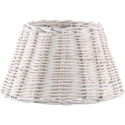 Home Sweet Home - Rotan - Vintag Lampenkap - Conisch - WHITE - Scandinavian stijl - 30 x 20 x 17 cm - E27 fitting - voor Tafellamp - voor woonkamer