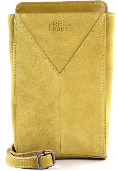 FREDsBRUDER Leren Telefoontasje Grynn Cellphone Bag Crazy Limo Mosterdgeel