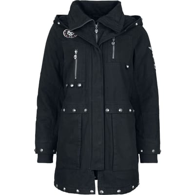 Rock Rebel by EMP - Rock Winterjas - Winterjas met piramidestuds - S tot XL - voor Vrouwen - zwart
