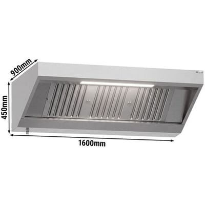 GGM Gastro Wandhaube - 1600mm - mit Filter & Lampe