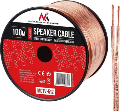 Luidsprekerkabel Maclean Speaker Audiokabel Hifi 100m