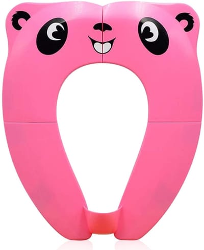 Reiswc-bril voor peuters - wc bril - wc bril met print - wc bril hoes - Antislip trainingswc-bril - ABS-materiaal - roze panda-patroon - 36*29*2,5 cm