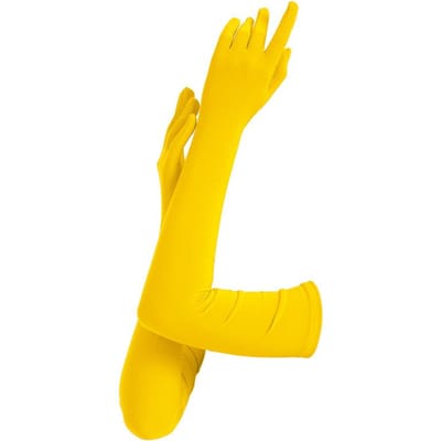 Sexy Lange Dunne Elasticiteit Koe Melk Zijde Bruidsjurk Armmouw Handschoen Zomer Vrouwelijke UV Zonnescherm Rijden Zonhandschoen M34 59cm yellow