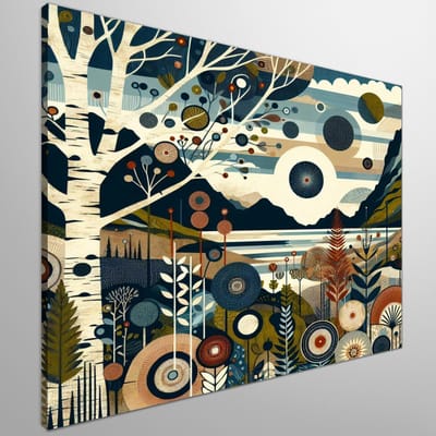 Modern mos schilderij | Mystieke mosgroei: hedendaags kunstwerk geïnspireerd door natuur en tijd | Kunst - 40x40 centimeter op Canvas | Foto op Canvas