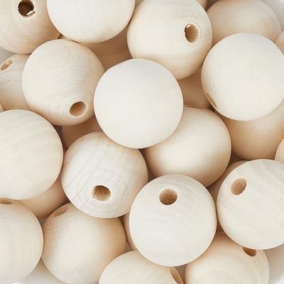 Houten kralen met groot gat natuurlijke ronde houten gladde macramé grote gaten onbehandelde spacer losse kraal bulk voor sieraden maken armband slinger huisdecor
