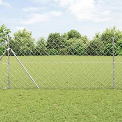 vidaXL - gaashek - met - grondbevestiging - 10 - x - 1 - m - Gegalvaniseerd - staal - Mesh