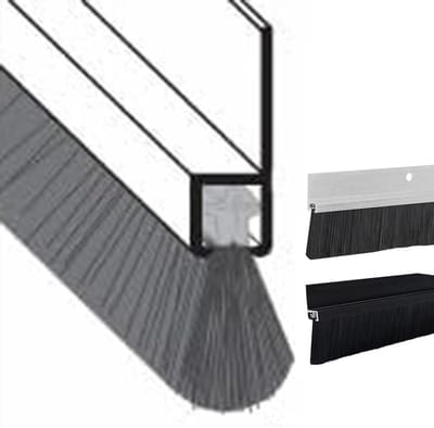 Deurveger Borstel - Tochtwering Deur - Energie Besparen - Aluminium Frame - 96 cm - Zwart