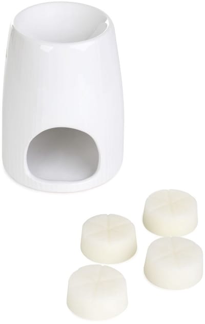 Homla - Fires Geurbrander - Aroma Brander - Inclusief Geurwax - Geurverspreider - voor Woonkamer & Badkamer - Decoratie Cadeau - Keramiek met Wax Fresh Linen - Wit