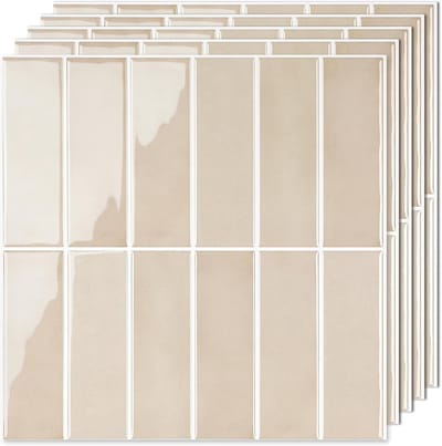 Dikke Plak Tegels - 3D Zelfklevend - Keuken Achterwand - Upgrade 2.5mm Dikte - 30.5x30.5cm - Beige