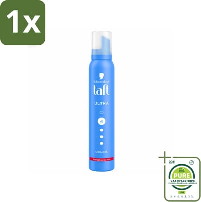 1 x Taft - Haarmousse - Ultra 4 - Volumineuze fixatie - 200 ml - Haar Mousse - Volume Mousse - Sterke Fixatie - Haar Styling - Hittebescherming