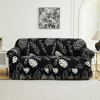 1 stuk Prints Bankhoes met Rok Volledige Dekking Elastische Bankhoes versier de Bank in de woonkamer Meerdere Kleuren Bankhoes 1 Seater gray