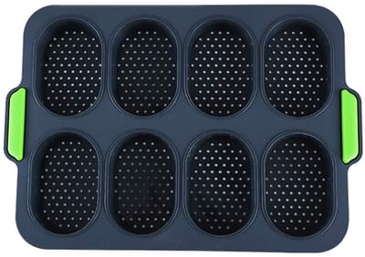 Allecto - Mini Pan - Anti-aanbak - Perfect voor hotdog en sandwich - Donker grijs - Siliconen broodbak - Vaatwasserbestendig - Geschikt voor elke b...