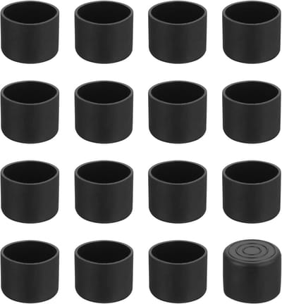 18x Zwarte Ronde Afdekkappen voor Poten - 28 mm - Antislip & Krasvrij