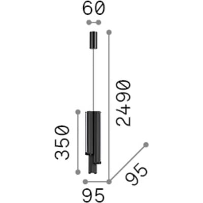 IDEAL LUX LED hanglamp Dorica wit Ø 9 cm, metaal, 3-lamps