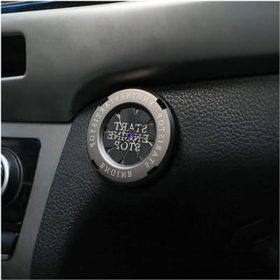 Ontstekingsknop drukschakelaar knopafdekking startknopafdekking voor auto's start-stopknopafdekking krasbestendig auto Titanium Zwart .