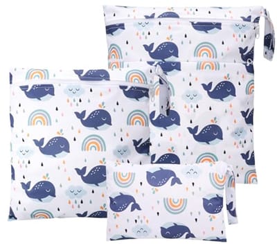 Herbruikbare natte en droge tas - 3 stuks - Waterdichte tas voor vervoer van luiers, badpakken en sportkleding - Voor reizen, strand en sporten - Klein en middelgroot