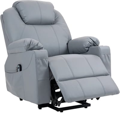 Massagestoel - Relaxfauteuil - Zetel - Sta op stoel elektrisch - Stof - 1 persoons - Met armleuning - Zeer comfortabel - Elektrisch - Grijs
