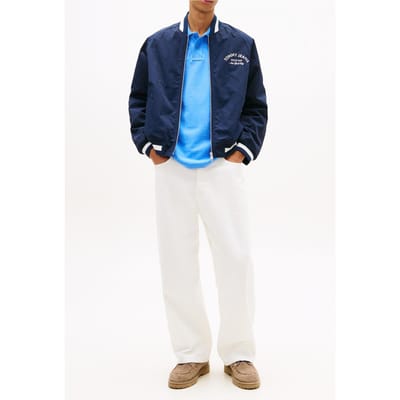 Tommy Hilfiger Tjm Varsity Nylon Bomber Jacket Dark Night Navy Größe: S | Bomberjacken Outlet | Herren | Schwarz