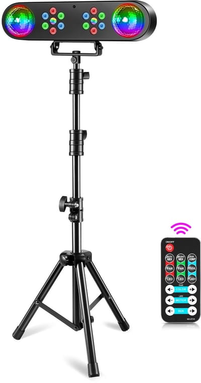 NordHaus DJ Podiumverlichting - RGB LED Effectverlichting - Disco Lichtshow met Afstandsbediening en Geluidsbesturing - 30W Zwart