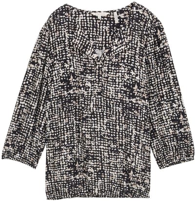 Tom Tailor - Blouse van viscose - Maat 36 - navy abstract dot design