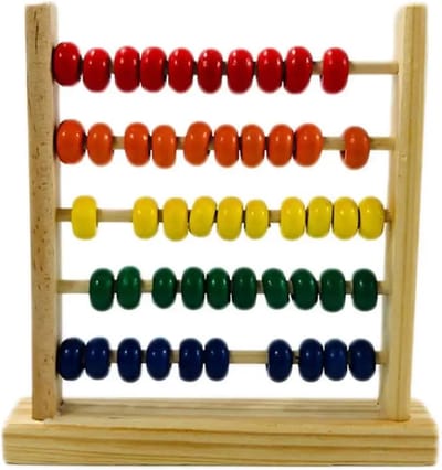 Telraam Houten Kralen - Rekenmachine Kinderen - Wiskunde Leren - Traditioneel Ontwerp - 15.5x15.5x2 cm - Kleurrijk