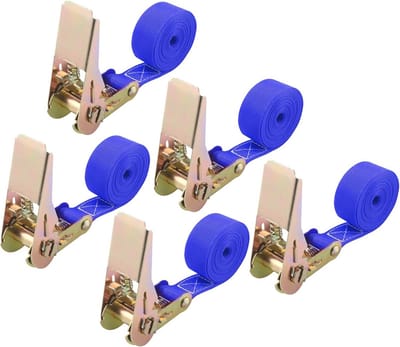 5 Ratelbanden 25 mm x 2 m - Spanbanden voor Vrachtwagens, Aanhangers, Auto's en Fietsen - Maximale Belasting 900 kg