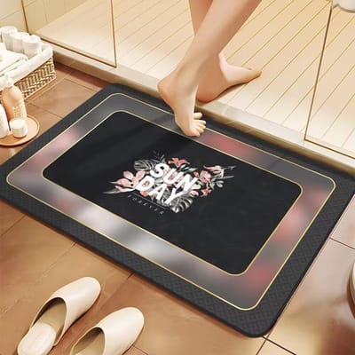 Tapis Absorbant en Terre de Diatomée Tapis de Sol de Salle de Bain Tapis Antidérapant pour Porte de Salle de Bain Tapis de Toilette à Séchage Rapide Tapis de Toilette 40*60cm white
